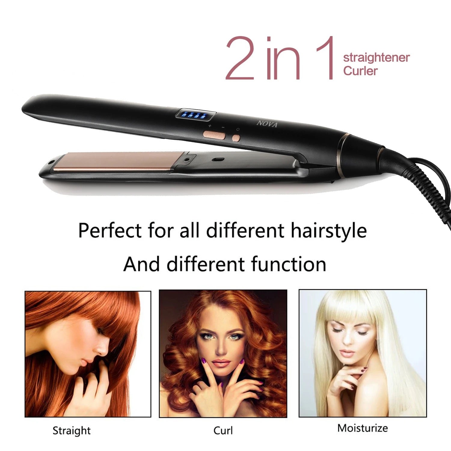 hair straightener flat iron hair straightener  plancha de cabello ceramic hair straightener